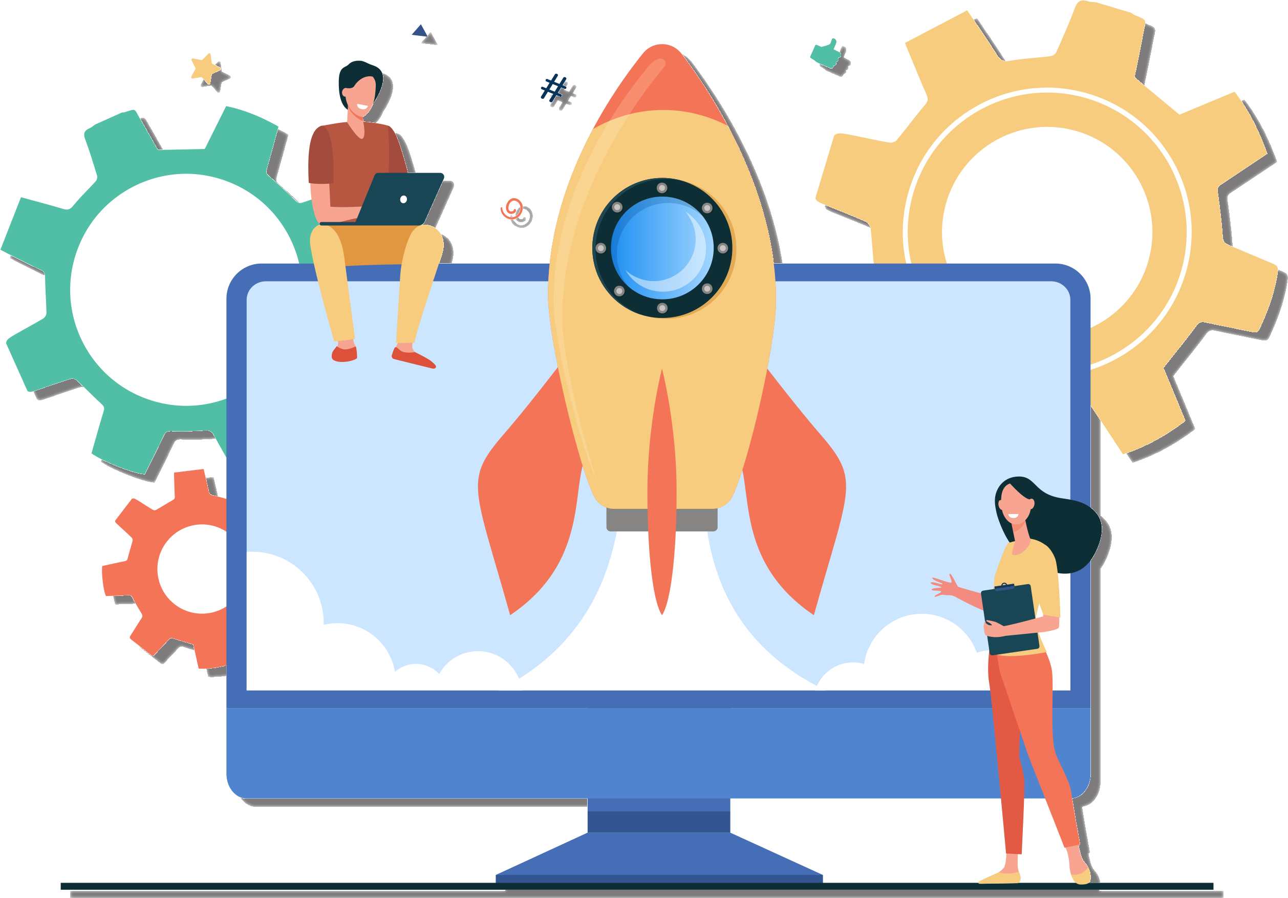 12291301_Tiny character launching startup rocket